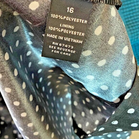 NWT Dress Barn Collection Women's Dress Black Size 16 Polka Dot Retro Holiday - Picture 15 of 15